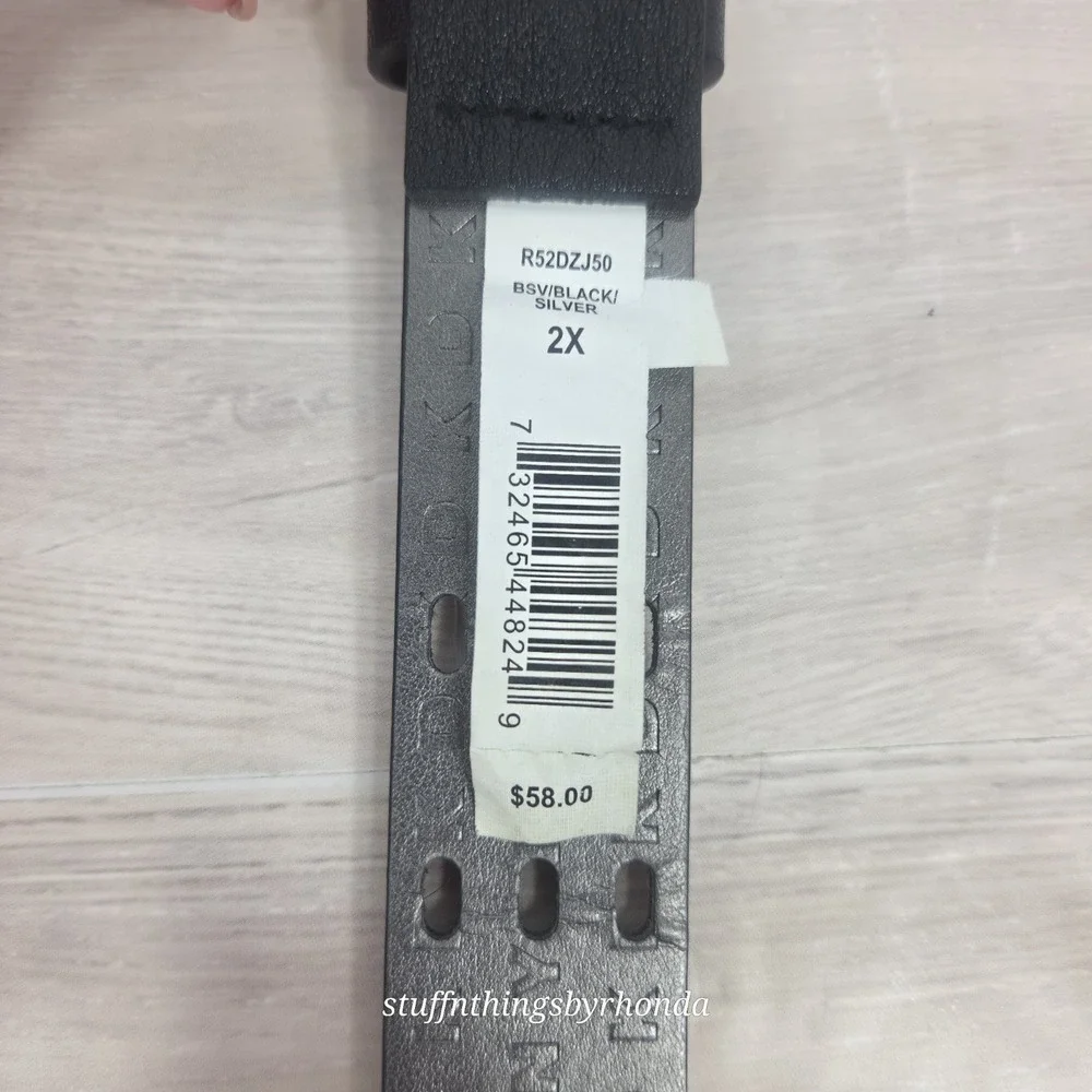 Women's DKNY Faux-Leather Black Belt